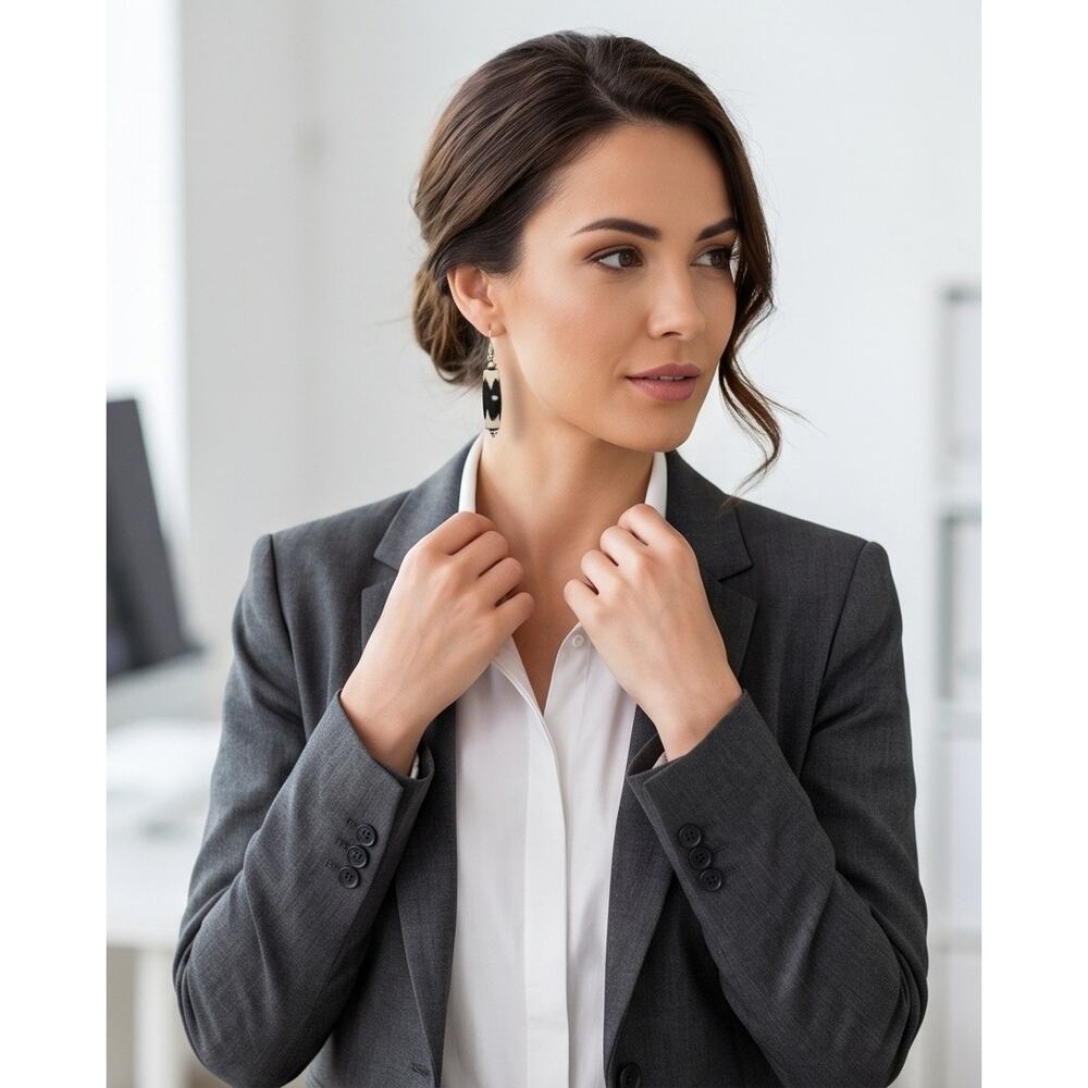 Black and White Dangling Earrings